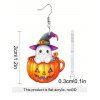 Boucles d'oreilles en acrylique Halloween, motif citrouille fantôme avec chapeau - multicolor A 