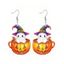 Boucles d'oreilles en acrylique Halloween, motif citrouille fantôme avec chapeau - multicolor A 