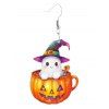 Boucles d'oreilles en acrylique Halloween, motif citrouille fantôme avec chapeau - multicolor A 