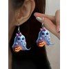 Boucles d'oreilles mignonnes en acrylique pour Halloween, motif citrouille fantôme et fleurs - multicolor A 