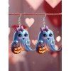 Boucles d'oreilles mignonnes en acrylique pour Halloween, motif citrouille fantôme et fleurs - multicolor A 