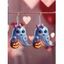Boucles d'oreilles mignonnes en acrylique pour Halloween, motif citrouille fantôme et fleurs - multicolor A 