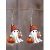 Boucles d'oreilles d'Halloween en acrylique, motif fantôme mignon avec jus de citrouille - multicolor A 