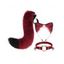 Ensemble de cosplay 3 pièces avec queue en fourrure artificielle et serre-tête oreilles de chat avec clochette - Pourpre 