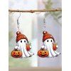 Boucles d'oreilles d'Halloween en acrylique, motif fantôme mignon avec jus de citrouille - multicolor A 