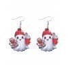 Boucles d'oreilles dessin animé Halloween Boucles d'oreilles fantôme bonhomme en pain d'épice Noël - Noir 