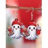 Boucles d'oreilles dessin animé Halloween Boucles d'oreilles fantôme bonhomme en pain d'épice Noël - Noir 