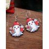 Boucles d'oreilles dessin animé Halloween Boucles d'oreilles fantôme bonhomme en pain d'épice Noël - Noir 