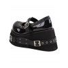 Gothic Shoes Grommet Buckle Strap Rivet Punk Shoes - Noir EU 42