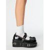 Gothic Shoes Grommet Buckle Strap Rivet Punk Shoes - Noir EU 42