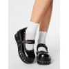 Gothic Shoes Grommet Buckle Strap Rivet Punk Shoes - Noir EU 42