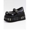 Gothic Shoes Grommet Buckle Strap Rivet Punk Shoes - Noir EU 42