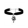 Collier gothique vintage en velours avec pendentif serpent et ras du cou - Noir 