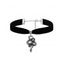 Collier gothique vintage en velours avec pendentif serpent et ras du cou - Noir 