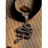 Collier gothique vintage en velours avec pendentif serpent et ras du cou - Noir 