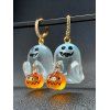 Boucles d'oreilles Halloween Fantôme avec citrouille Boucles d'oreilles mignonnes - Blanc 