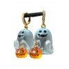 Boucles d'oreilles Halloween Fantôme avec citrouille Boucles d'oreilles mignonnes - Blanc 