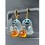 Boucles d'oreilles Halloween Fantôme avec citrouille Boucles d'oreilles mignonnes - Blanc 