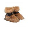 Artificial Fur Rivet Buckle Strap Warm Snow Boots - Brun EU 43