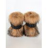 Artificial Fur Rivet Buckle Strap Warm Snow Boots - Brun EU 43