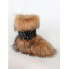 Artificial Fur Rivet Buckle Strap Warm Snow Boots - Brun EU 43