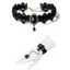 Ensemble ras du cou et bracelet en dentelle artificielle avec pierres précieuses de style gothique colorblock et anneau vintage - Rouge 