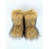 Artificial Fur Flat Platform Warm Winter Snow Boots - Brun EU 43