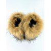 Artificial Fur Flat Platform Warm Winter Snow Boots - Brun EU 43