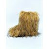 Artificial Fur Flat Platform Warm Winter Snow Boots - Brun EU 43