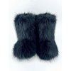 Artificial Fur Flat Platform Warm Winter Snow Boots - Noir EU 43
