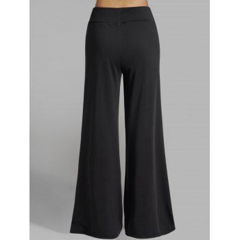 Gothic Halloween Pants Skull Rose Leaf Print Wide Leg Long Pants
