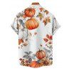 Halloween Couple Outfit Pumpkin Floral Leaf Print Ruched Belt Dress and Shirt Set - Orange S | US 4