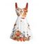 Robe d'Halloween à imprimé floral et feuilles de citrouille avec ceinture froncée - Orange XXXXXL | US 20
