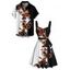 Halloween Couple Outfit Ghost Pumpkin Cat Floral Print Ruched Belt Dress and Shirt Set - Noir S | US 4