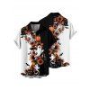 Halloween Couple Outfit Ghost Pumpkin Cat Floral Print Ruched Belt Dress and Shirt Set - Noir S | US 4