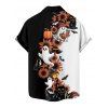 Halloween Couple Outfit Ghost Pumpkin Cat Floral Print Ruched Belt Dress and Shirt Set - Noir S | US 4