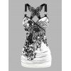 Débardeur gothique d'Halloween à imprimé papillon croisé et dentelle froncée - Blanc XXL | US 14