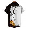 Halloween Couple Outfit Pumpkin Spider Web Print Mini Dress and Shirt Set - Noir S | US 4