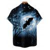 Halloween Couple Outfit Bat Star Sky Print Ruched Mini Dress and Shirt Set - Noir S | US 4