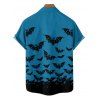 Gothic Couple Outfit for Halloween Bat Print Ruched Mini Dress and Shirt Set - Bleu profond S | US 4