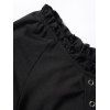 Gothic Women Outfit Lace Up Ruffle Flare Sleeve Top and Grommet Pants Set - Noir S | US 4