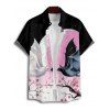 Halloween Couple Outfit Colorblock Flower Bat Print Mini Dress and Shirt Set - multicolor A S | US 4