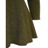 Women Outfit Textured Lace Up Skew Neck Skirted Sweatshirt and Grommet Pants Set - Vert Armée S | US 4