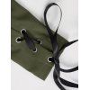 Haut Plissé à Poitrine en Couleur Unie Manches Longues à Col Rond pour Femme - Vert Armée M | US 6