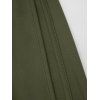 Haut Plissé à Poitrine en Couleur Unie Manches Longues à Col Rond pour Femme - Vert Armée M | US 6