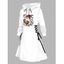 Robe à capuche imprimée citrouille fantôme d'Halloween, mini-robe à lacets et cordons de serrage - Blanc S | US 4