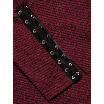 Solid Color Textured Casual Top Skew Neck Long Sleeve Top