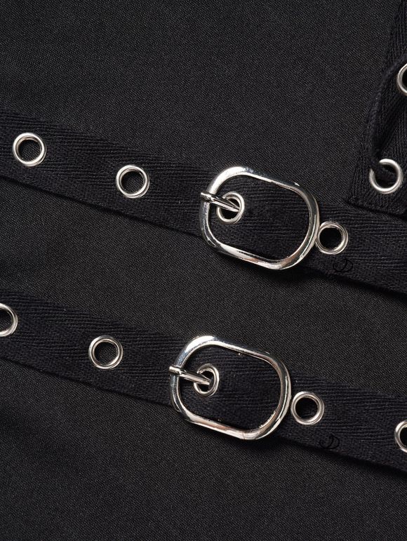 Women Outfit Skew Neck Textured Solid Color Top and Grommet Lace Up Leggings Set - Blanc S | US 4