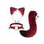 Ensemble de cosplay 3 pièces avec queue en fourrure artificielle et serre-tête oreilles de chat avec clochette - Pourpre 