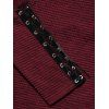 Women Gothic Outfit Textured Skew Neck Top and Grommet Hollow Out Pants Set - Rouge foncé S | US 4
